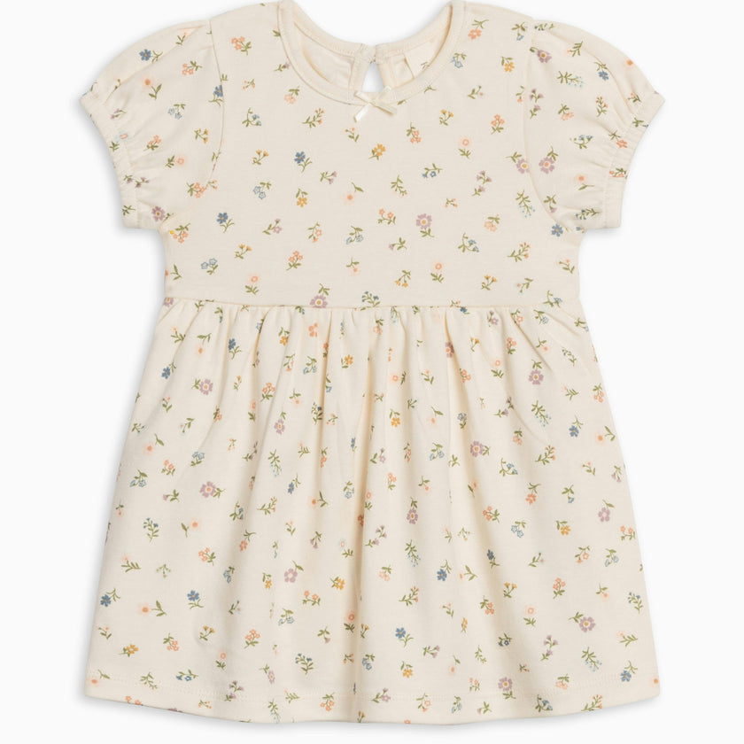 Rhoda Puff Sleeve Bodysuit Dress - Petaline Floral / Fog + Fern