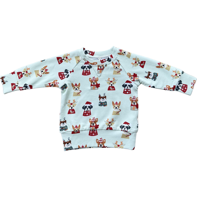 Raglan Sweatshirt Christmas Dogs