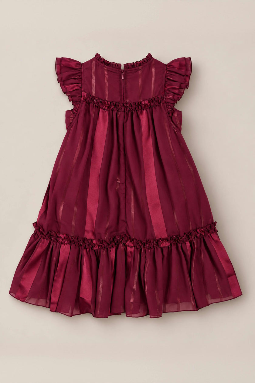 Mini Peridot Dress in Garnet Stripe