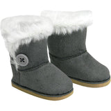 Sophia’s Set of 2 Mini Ewe Boots with Fleece Lining for 18” Dolls, Pink and Gray