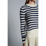 AVA STRIPE SWEATER | IVORY + NAVY