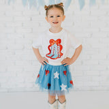 Patriotic Cowgirl Patch Short Sleeve T-Shirt - White
