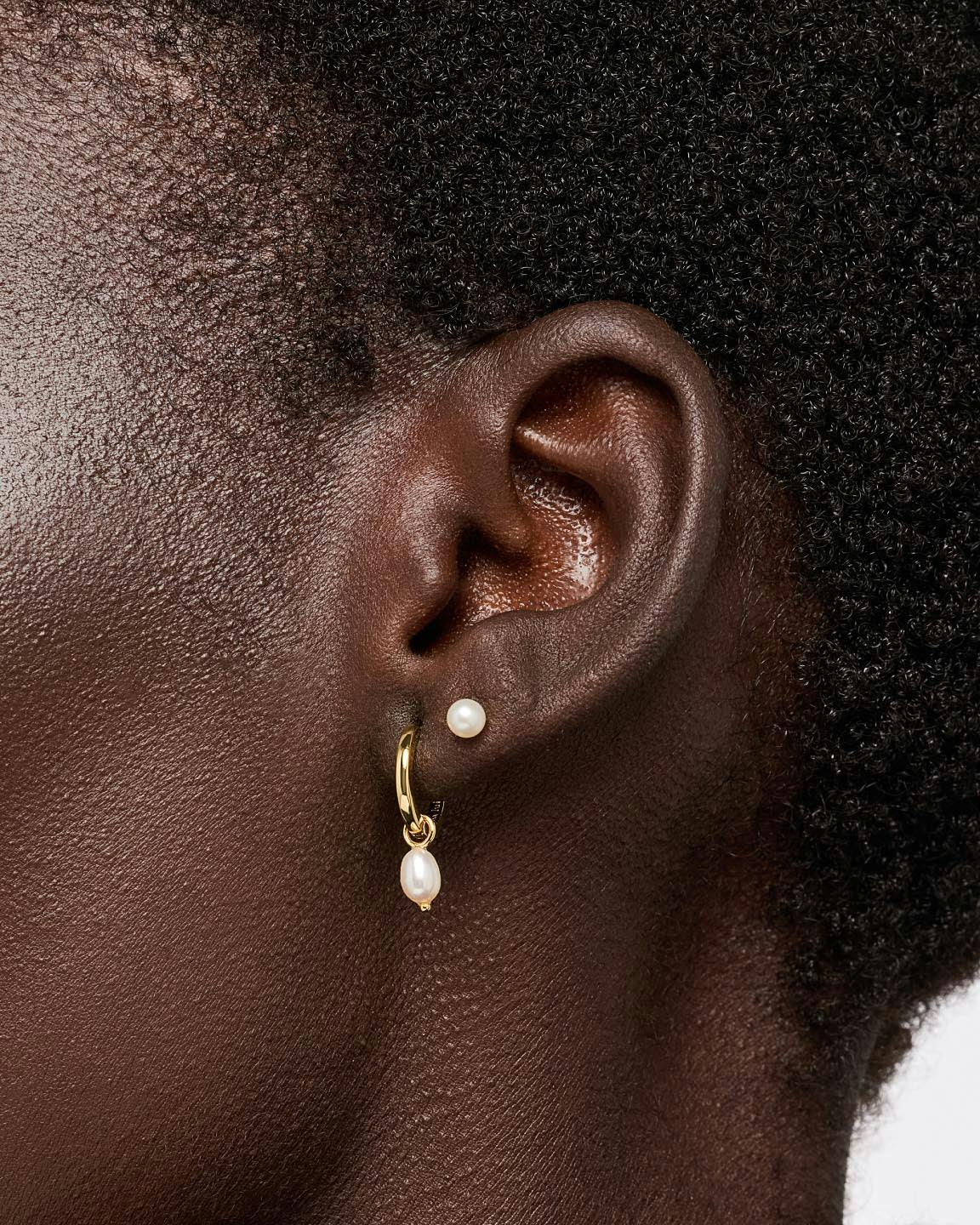 Pearl Huggie Hoops - Frida