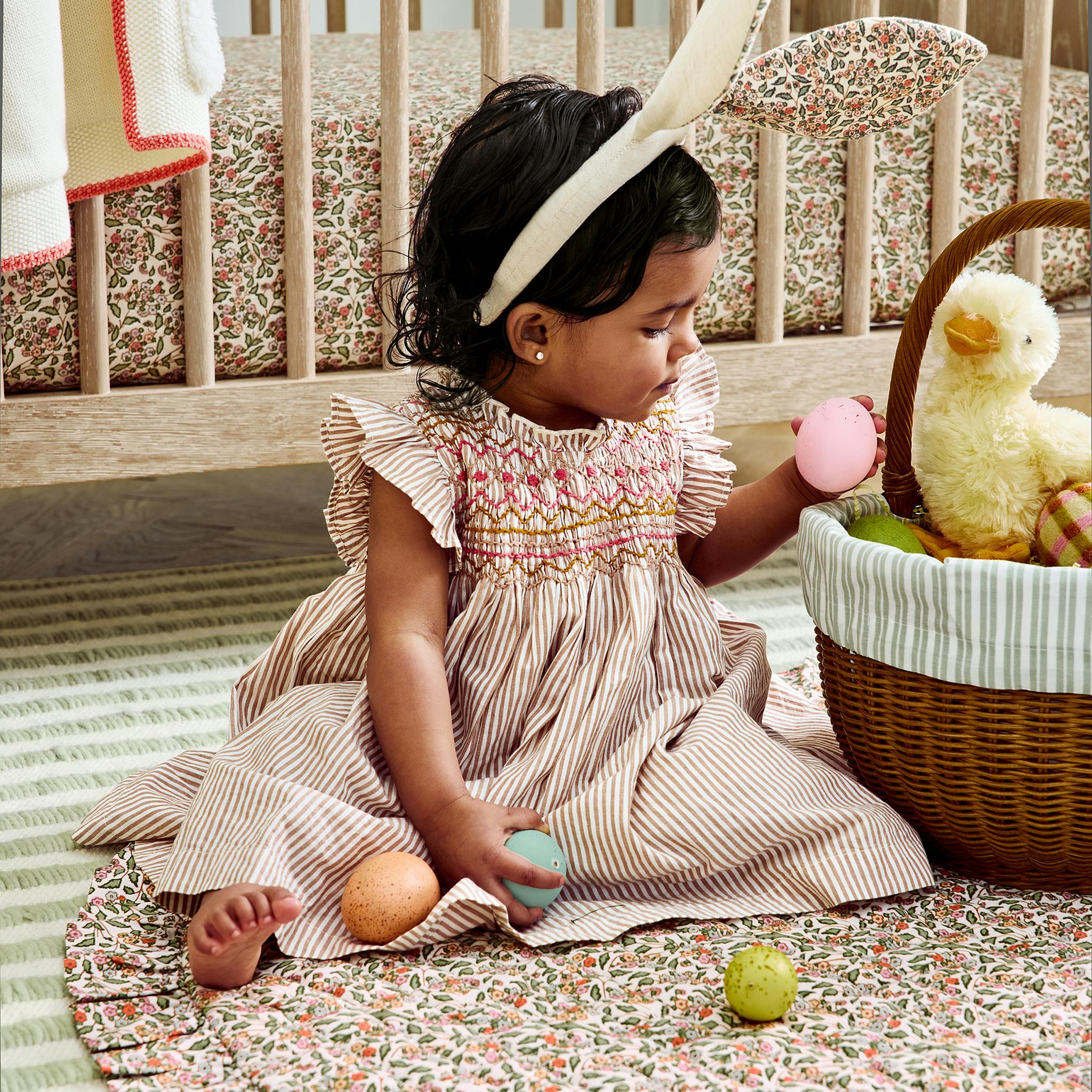 Baby Girls Stevie Dress - Tawny Brown Stripe