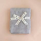 Heirloom Pique Blanket, Light Grey | Organic Cotton
