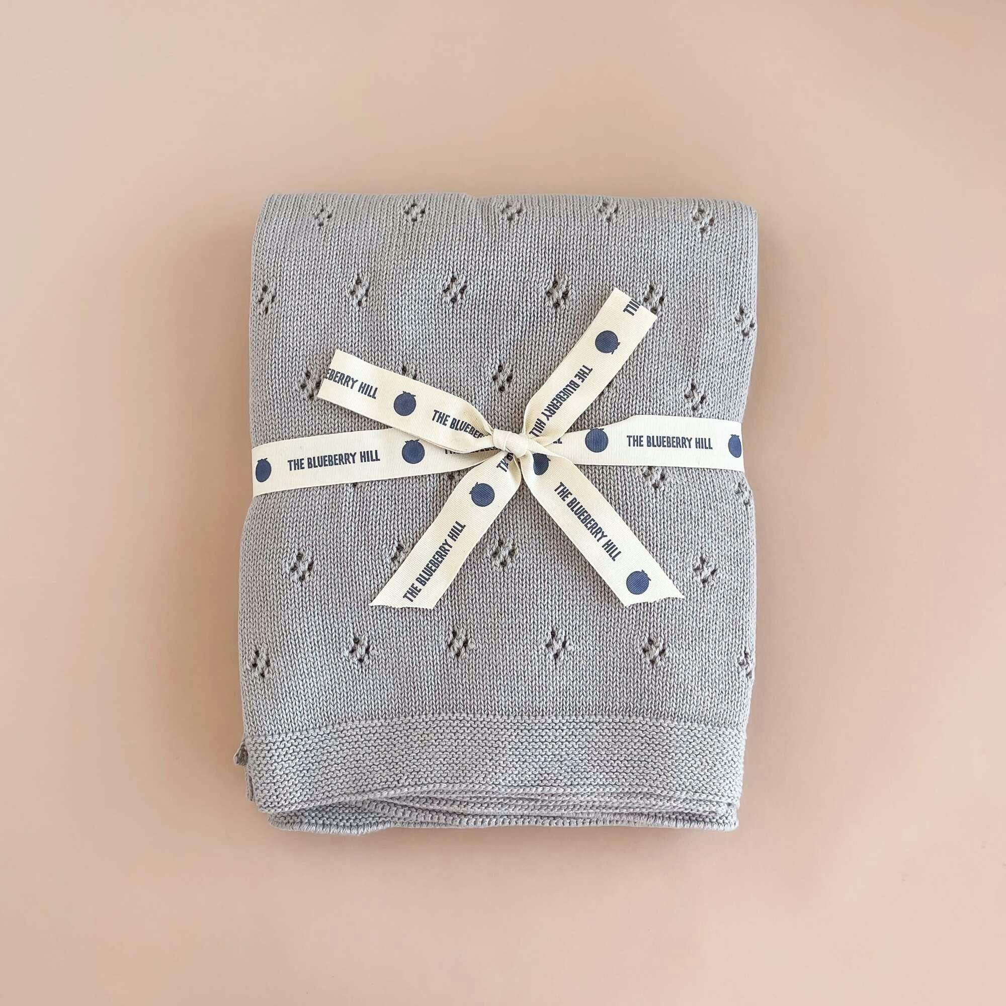 Heirloom Pique Blanket, Light Grey | Organic Cotton