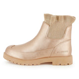 Gold Knit Ankle Boots