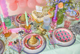 Packed Party Circus Soiree Dessert Plates 10ct - Gold Foil Colorful 3-Ply Party Plates, 8 Inch, 350 GSM for Circus and Carnival Birthdays