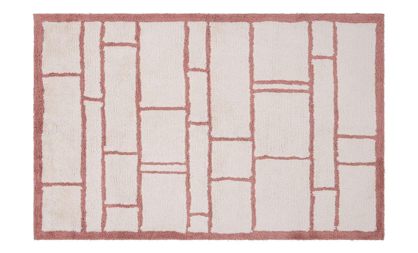 Windowpane Washable Organic Cotton Area Rug