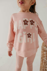 Girls Boxy Sweatshirt in Happy Girl