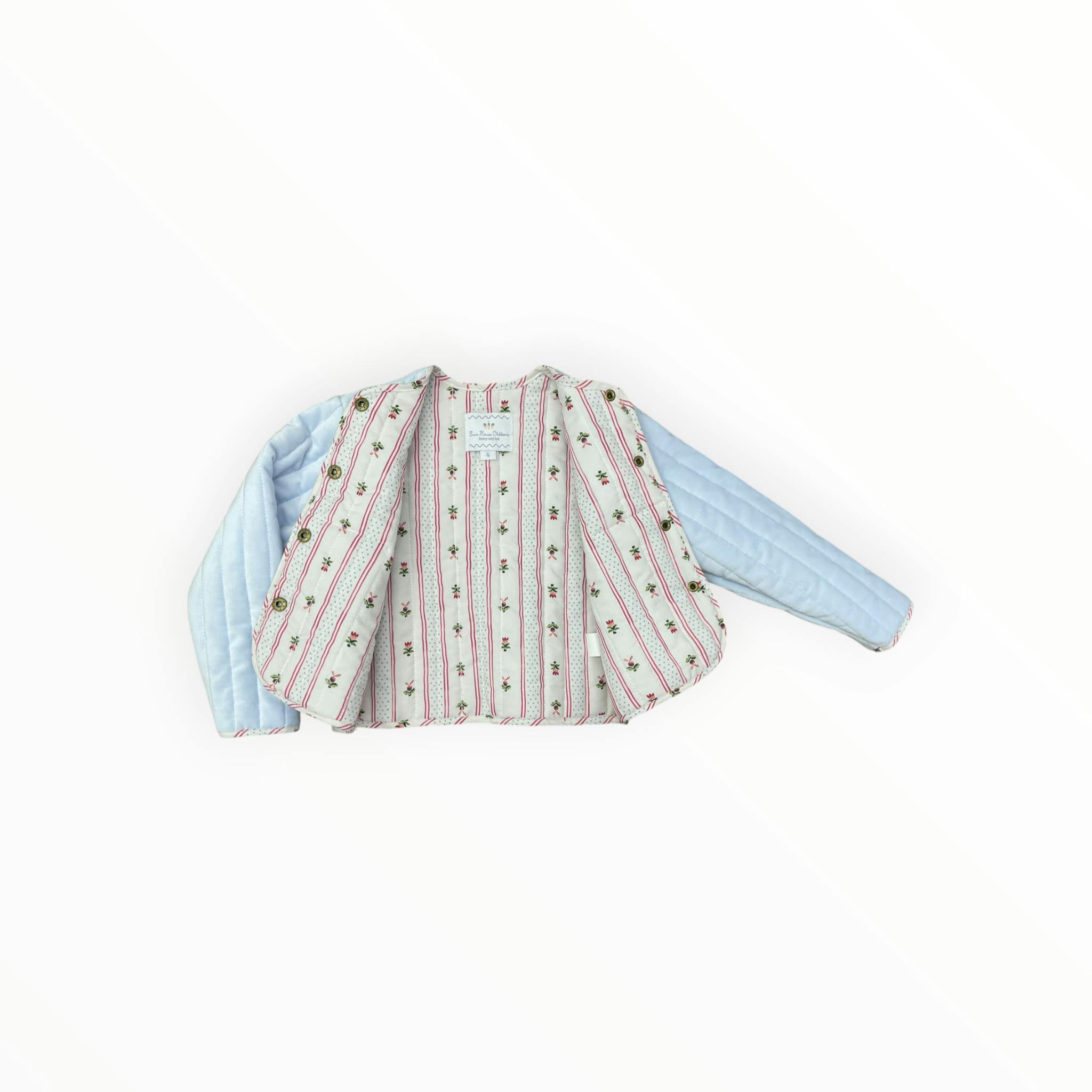 Quilted Velvet Jacket in Frost and Holiday Dot Stripe | Girls Jacket