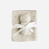 Pique Blanket and Bear Lovey Gift Set - Birch