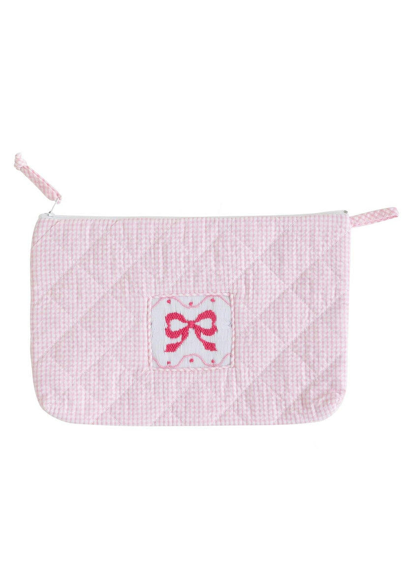 Quilted Luggage - Pink Bow