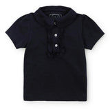 Jane Girls' Pima Cotton Short Sleeve Polo Shirt Navy