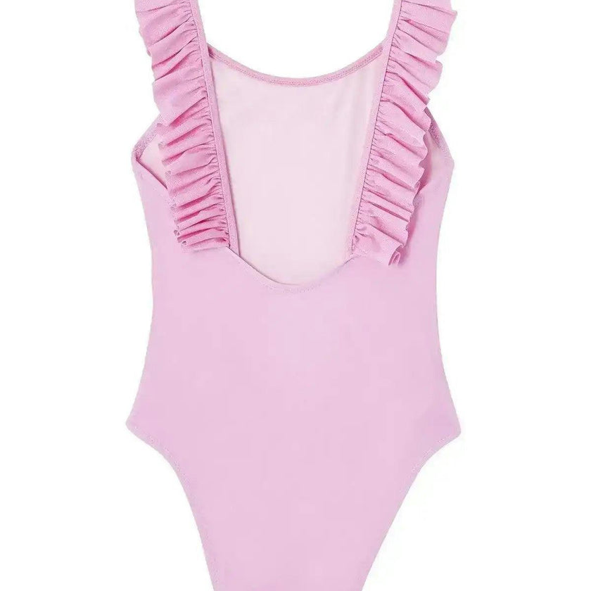 Girls' one-piece swimsuit with lilac ruffles, UPF50+| BORA BORA 1P
