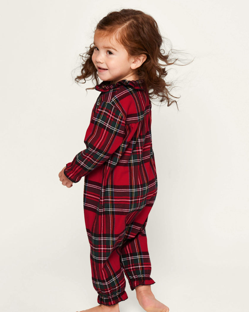 Baby's Brushed Twill Madeline Romper in Imperial Tartan