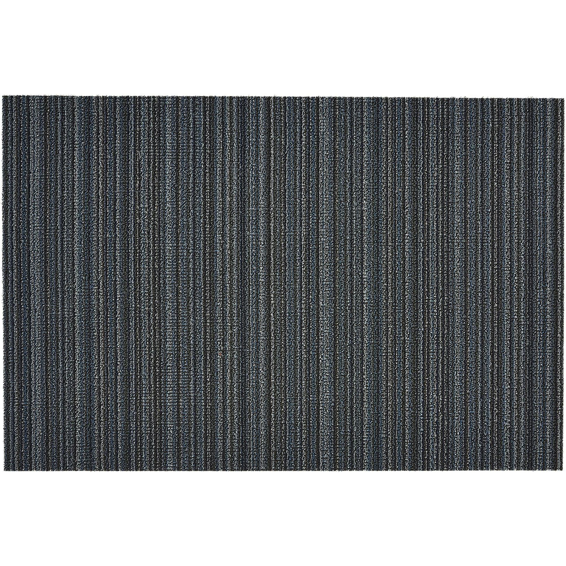 Skinny Stripe Shag Floor Mat, Blue