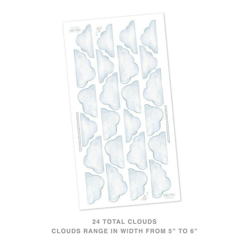 Watercolor Clouds Stylized • Mini • Peel-and-Stick Wall Decals