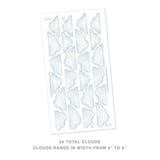 Watercolor Clouds Stylized • Mini • Peel-and-Stick Wall Decals