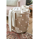 Pom Pom Hamper w/Ring - Grey
