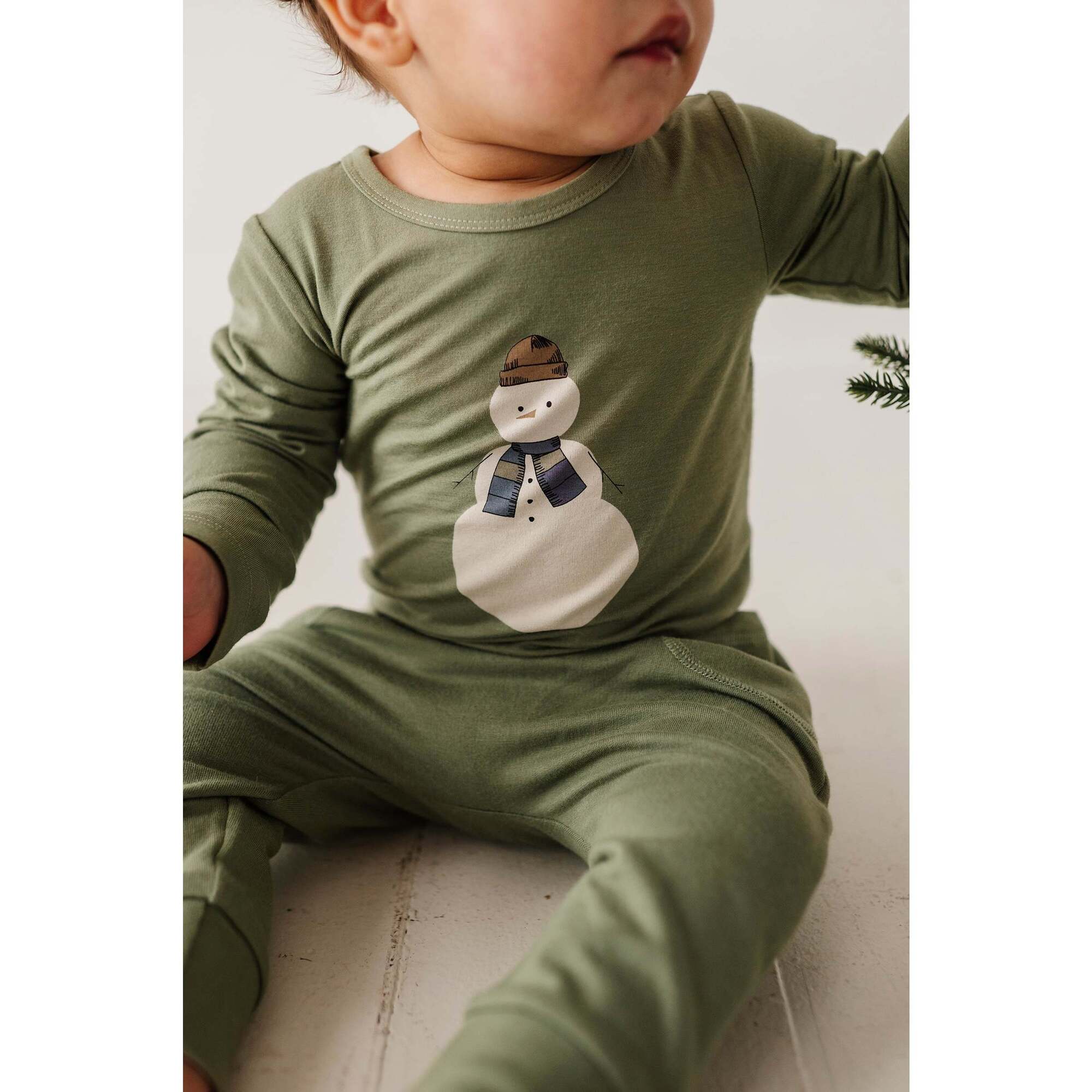 Baby Long Sleeve Bodysuit Snowman