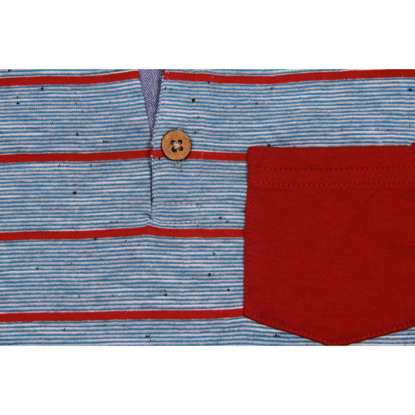 Rafael Yarn Dye Pocket Henley Boy True Blue