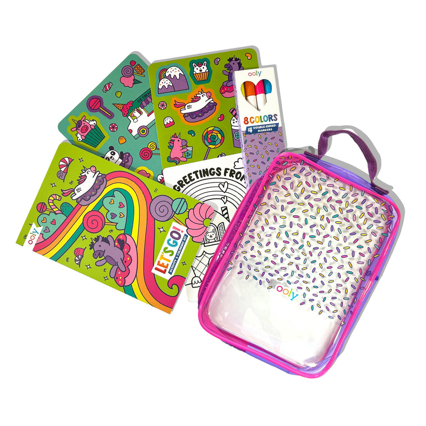 Let's Go! Activity & Coloring Kit - Unicorn Candy Town