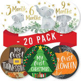 6-Piece Baby Closet Dividers & 20-Piece Baby Milestone Stickers Baby Shower Gift
