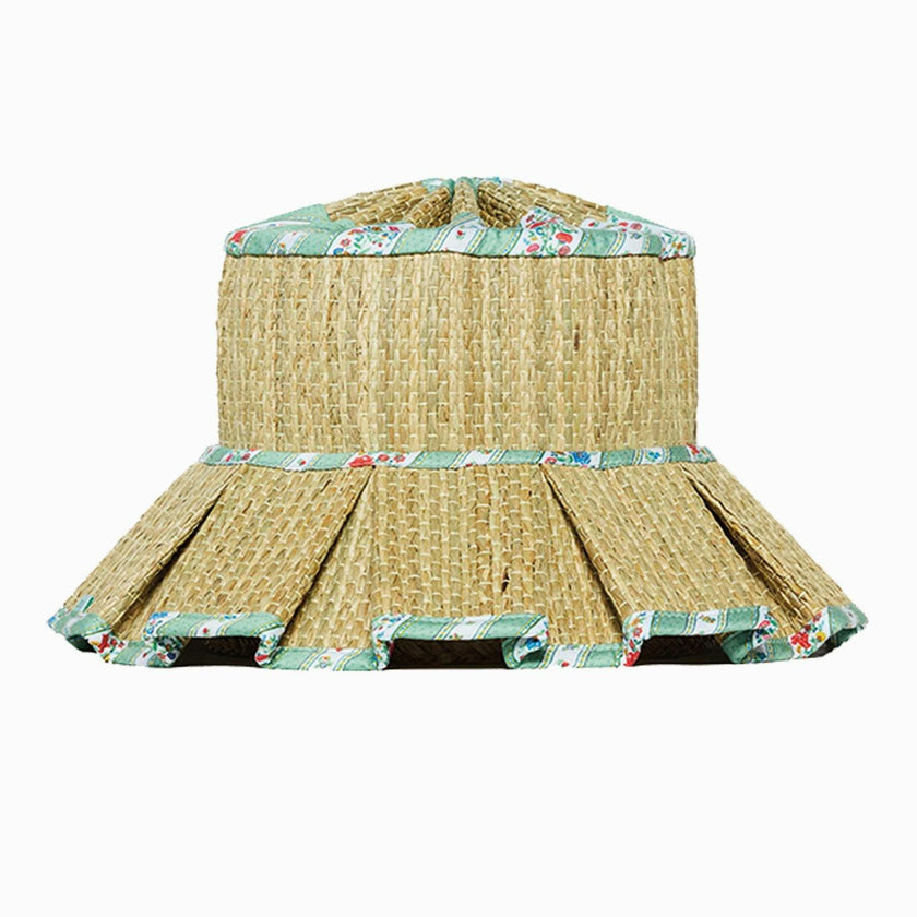 Lorna Murray x La Coqueta Sage Floral Stripe Beauty Point Woman Grass Hat