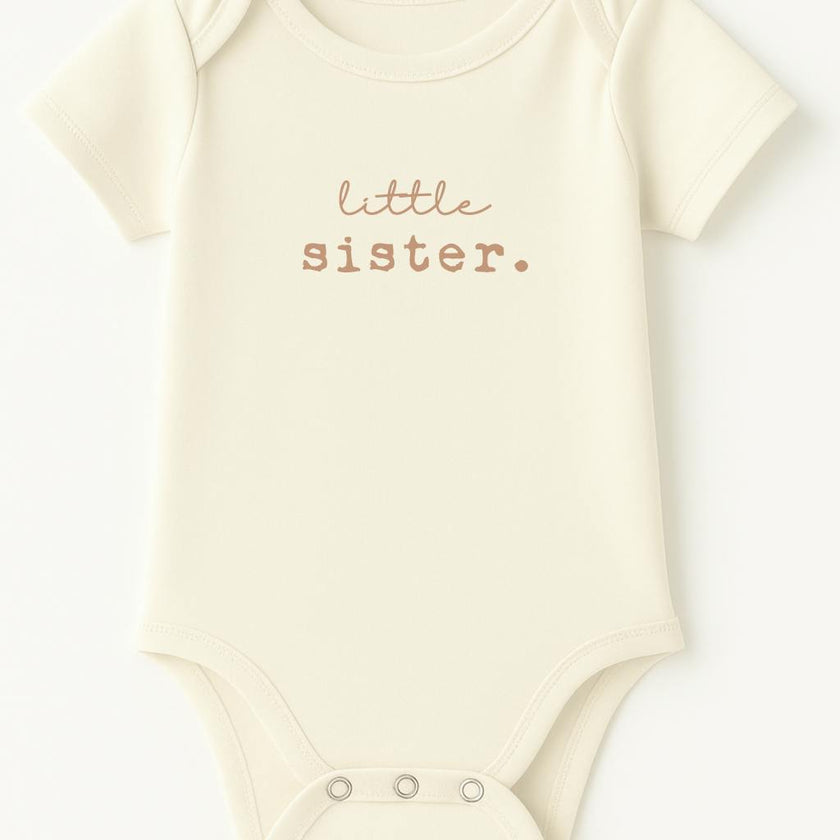 Little Sister Clay Organic Cotton Short Sleeve Baby Bodysuit