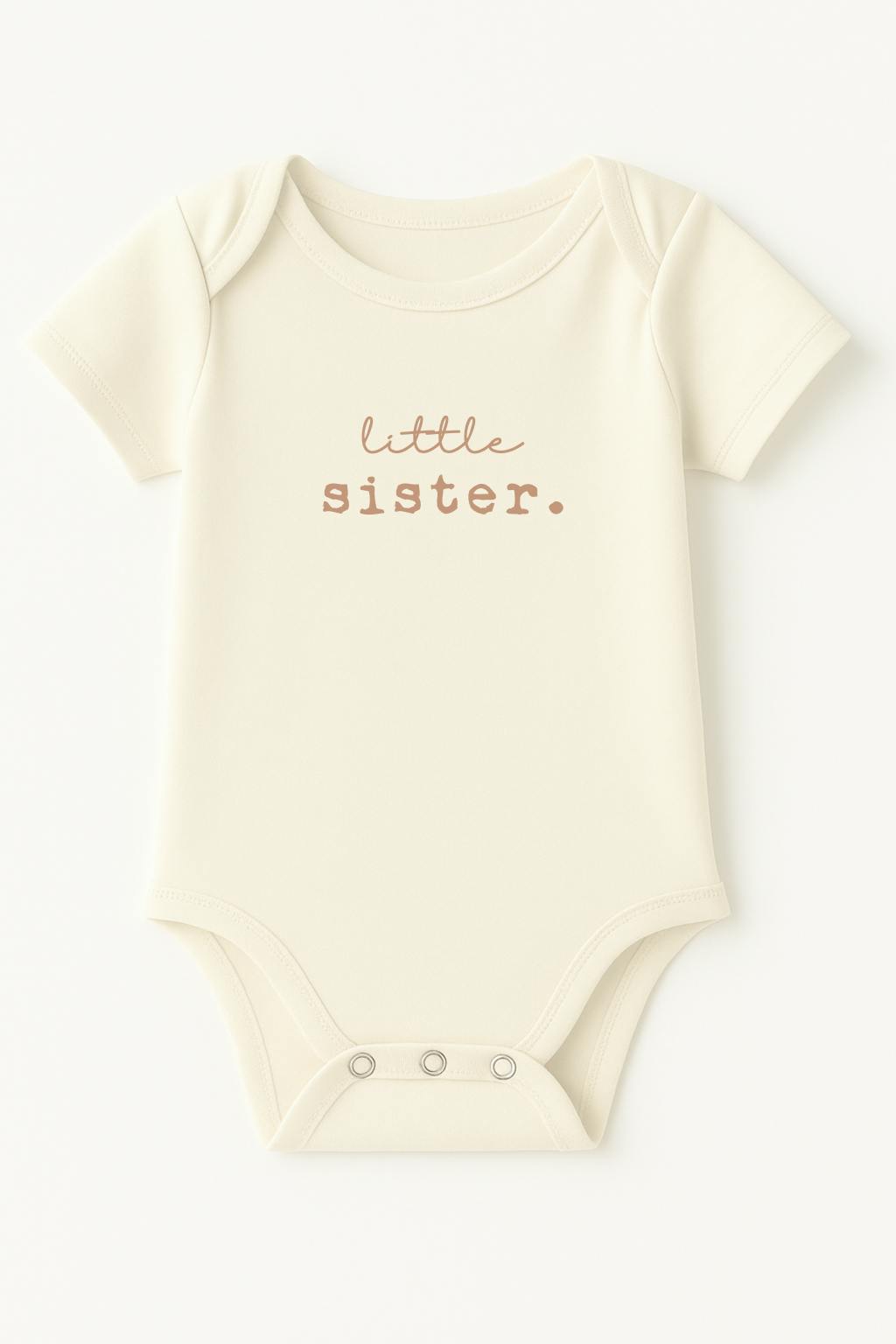 Little Sister Clay Organic Cotton Short Sleeve Baby Bodysuit