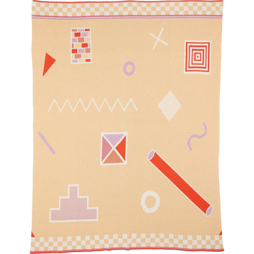 Shapes Cotton Knit Throw Blanket