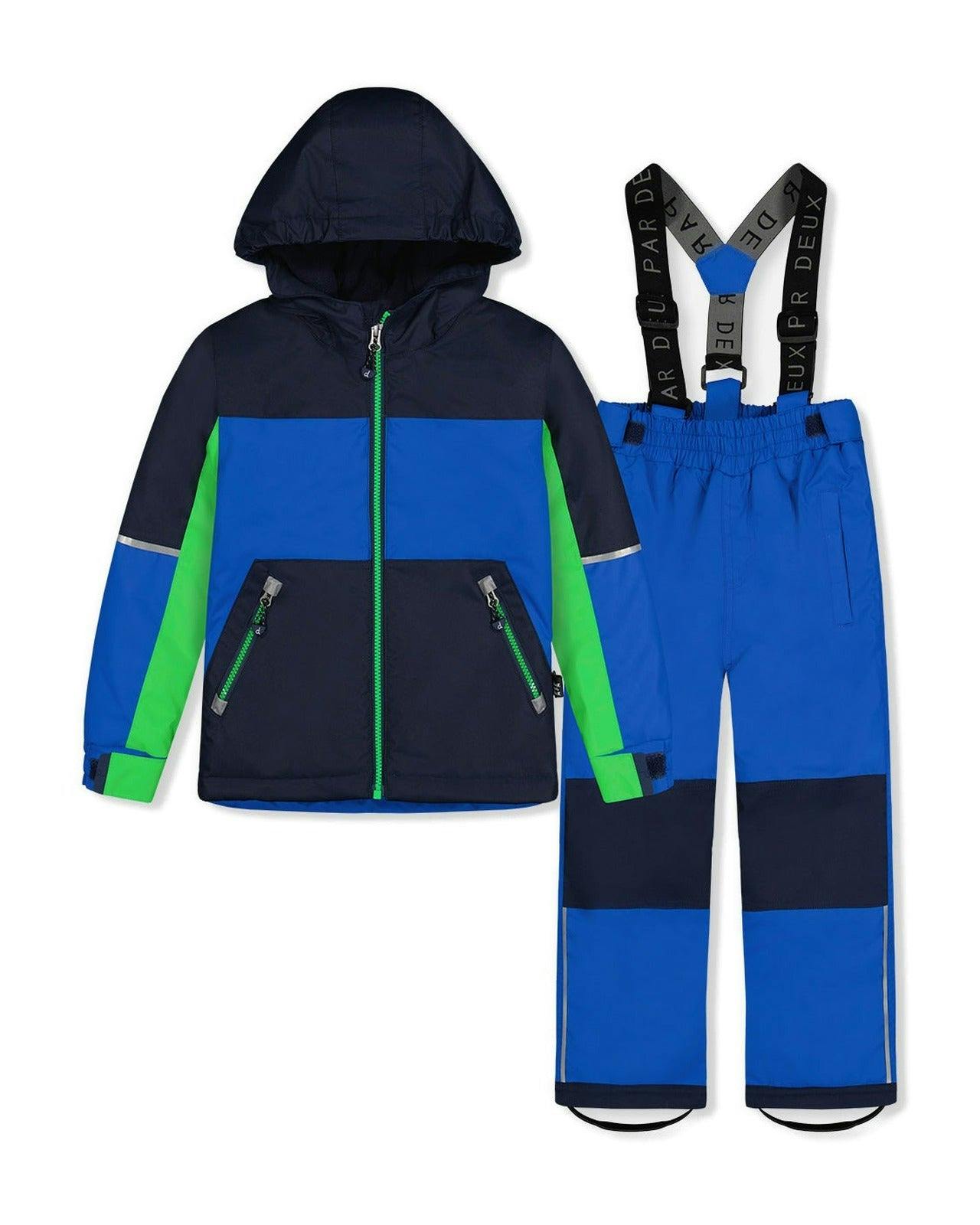 Light Weight Two Piece Chill Snowsuit Royal Blue and Green