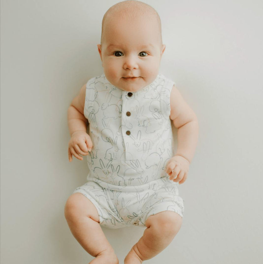 tank romper | bunnies