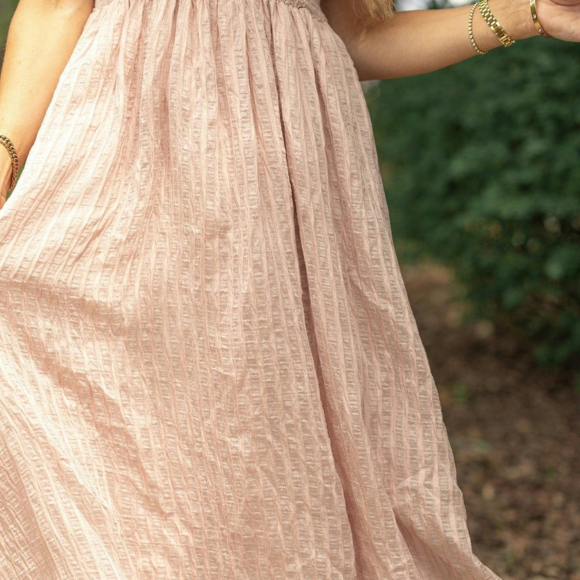 Hattie Dress in Pink Stripes