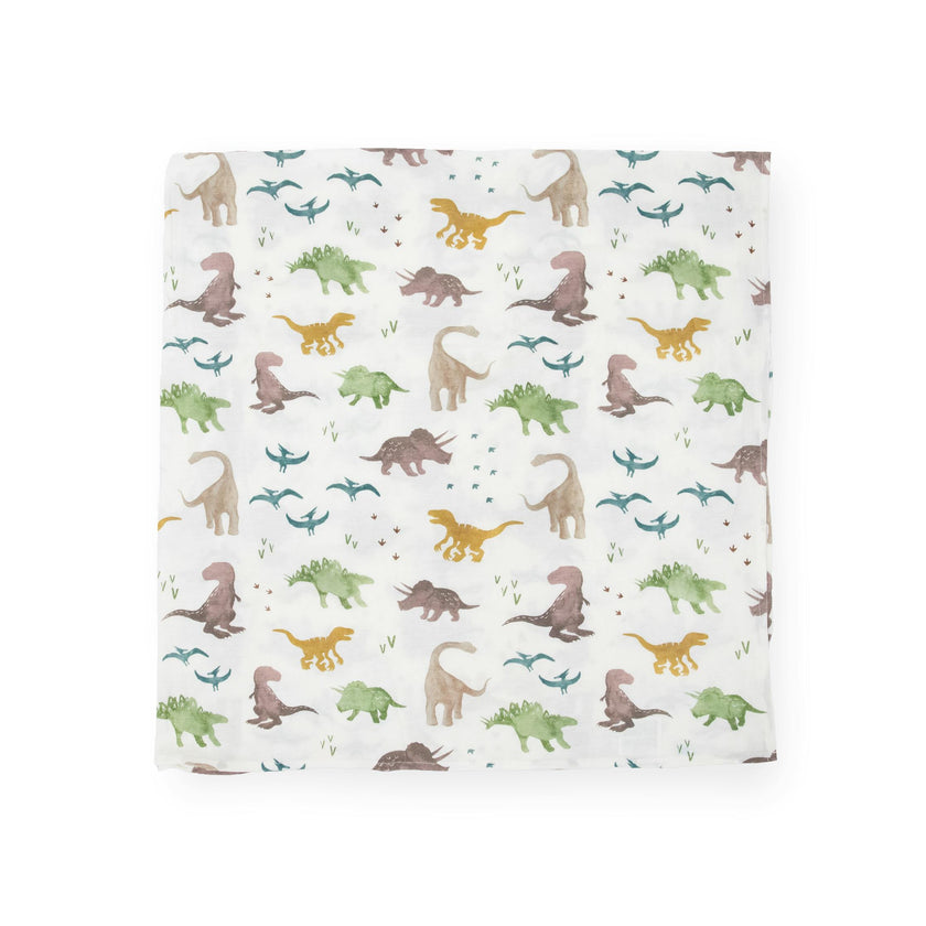 Stretch Knit Swaddle Blanket 2 Pack - Dino Pals