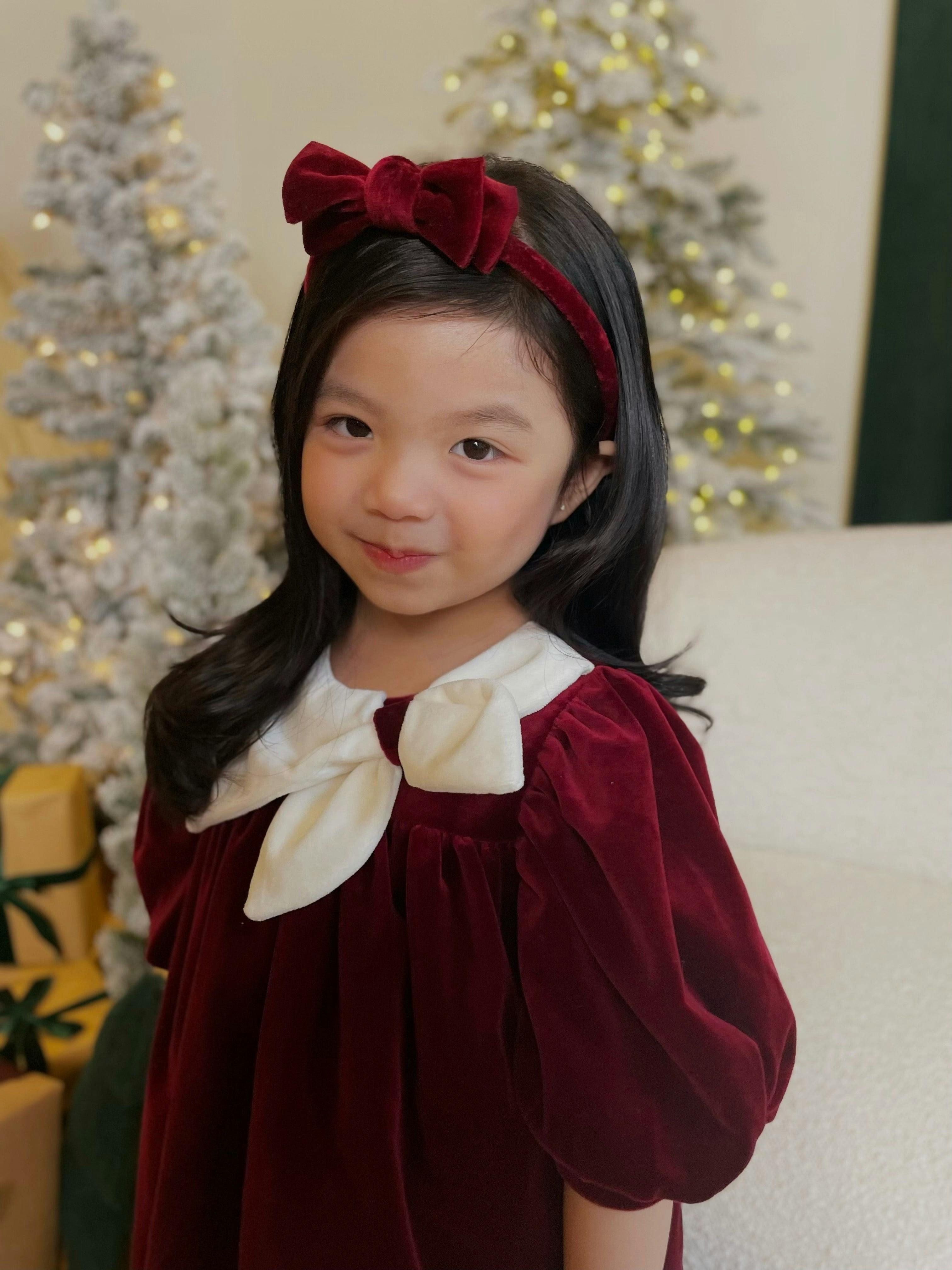 Cotton Velvet Headband Bow