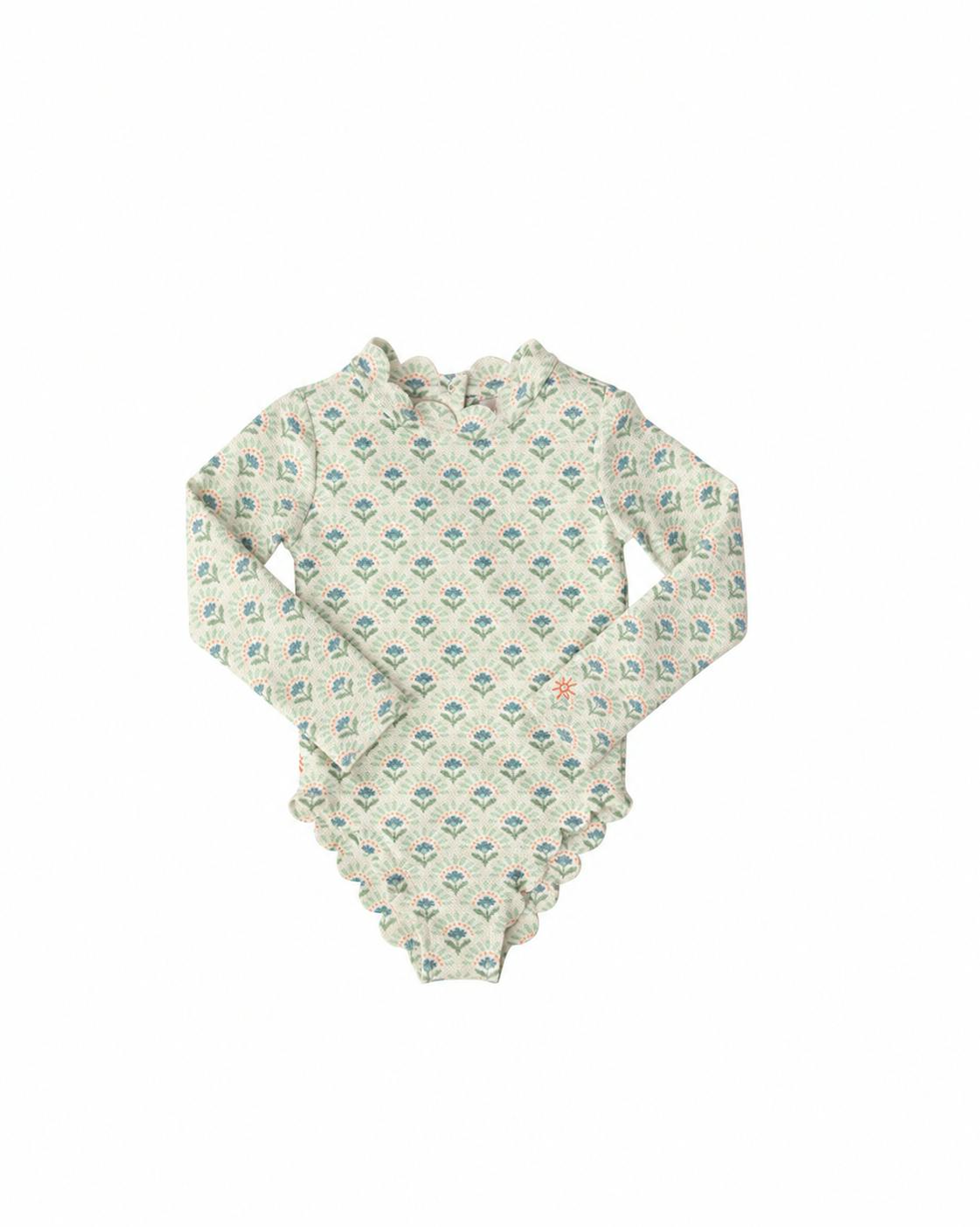 girls isabella scallop rashguard swimsuit