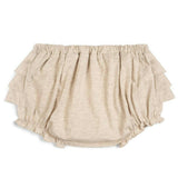 Heathered Oatmeal Organic Cotton Ruffle Bloomer