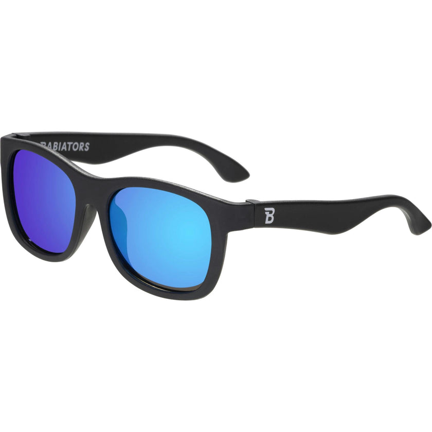 Jet Black Navigator | Polarized Cobalt Blue Mirrored Lenses
