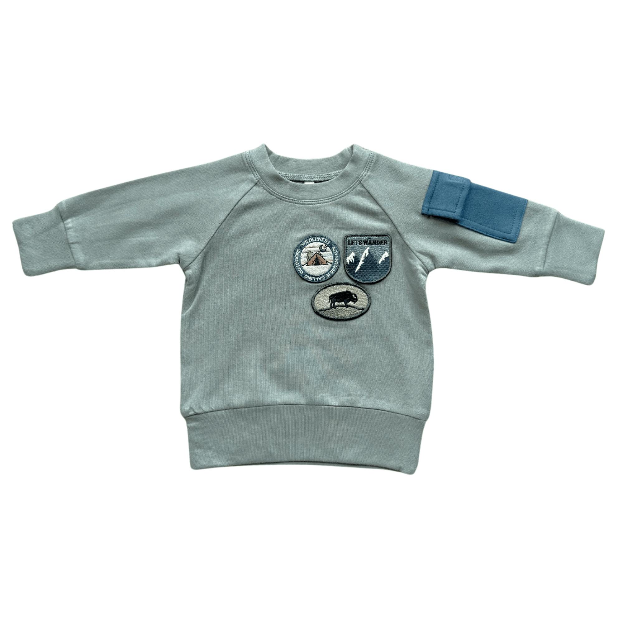 Boys Raglan Sweatshirt in Footprints