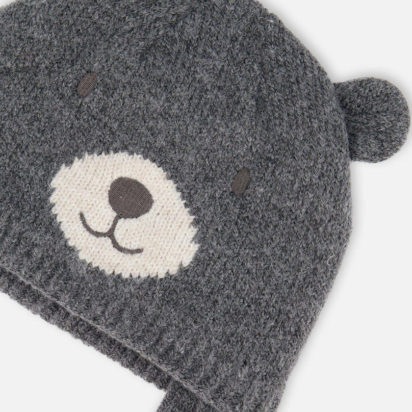 Lined Knit Hat with Ears