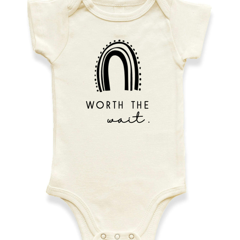 Worth The Wait Rainbow Organic Baby Bodysuit