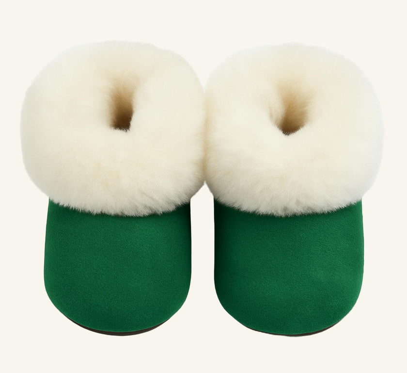 Alpaca Fur Slippers – Midnight Navy – Handmade in Peru