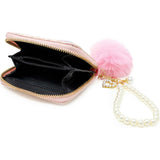 Mermaid Tail  Wallet with Pom-Pom & Pearl Strap