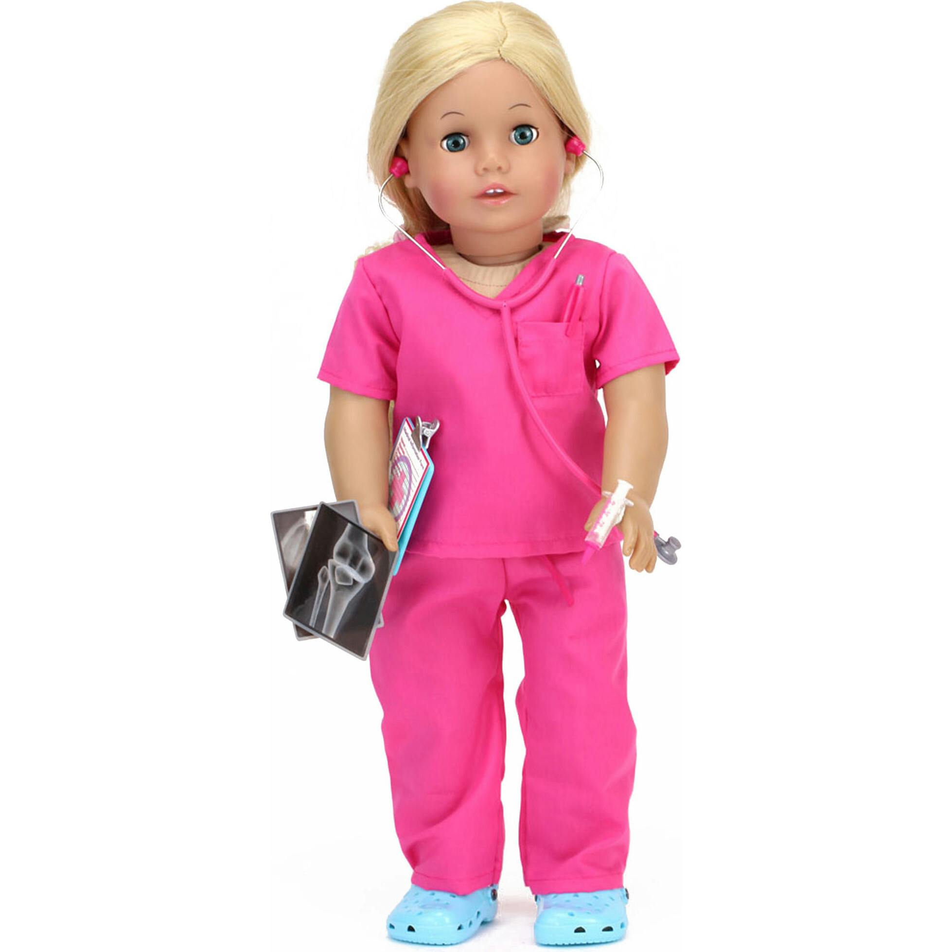 Sophia's 10-Piece Medical Set wth Scrubs, Lab Jacket and Accessories for 18
