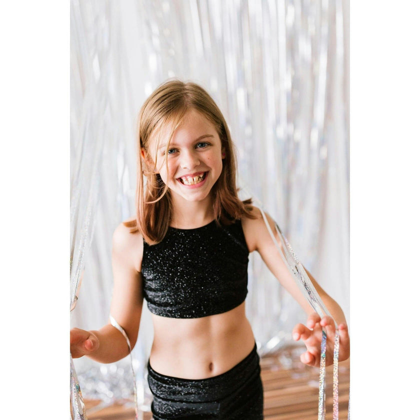 Twinkly Velvet Black Velvet Bra Crop, Black