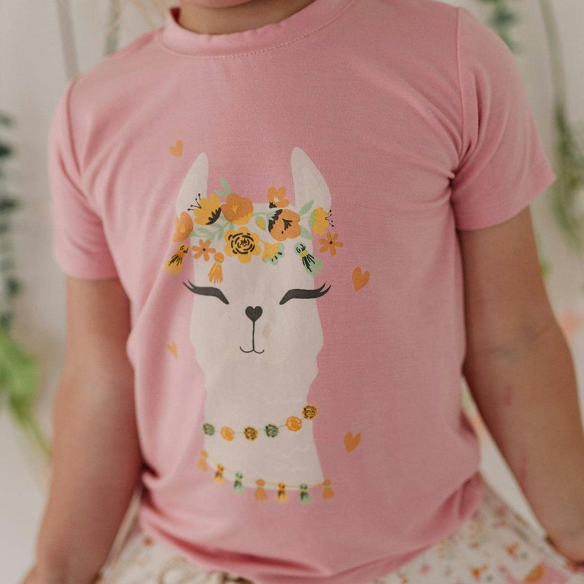 Girl's Short Sleeve Tee in Summer Blooms