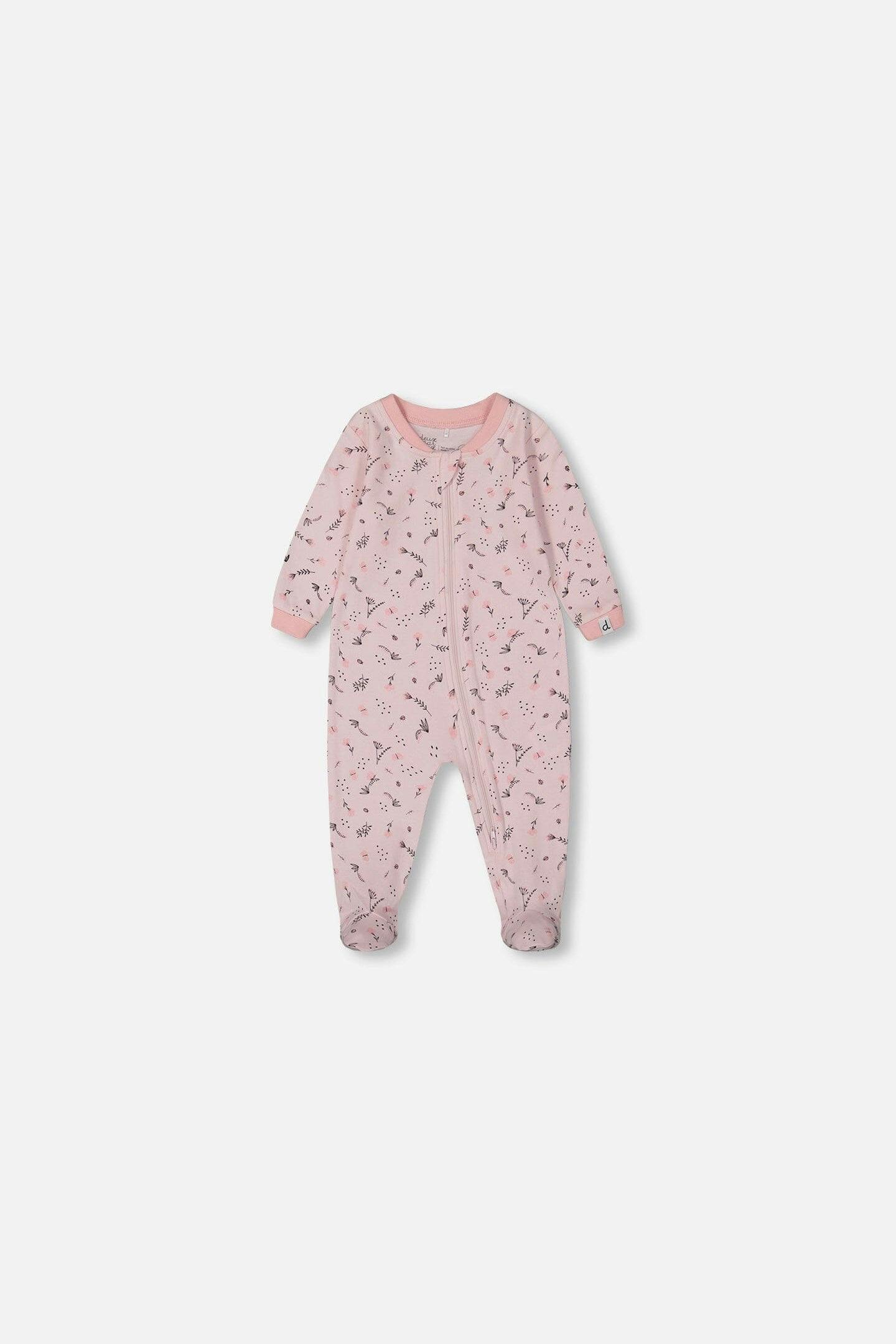 Printed Organic Cotton One-Piece Pajama Off-White And Multi Truck
