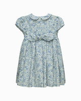 Arabella Floral Smocked Dress in Blue
